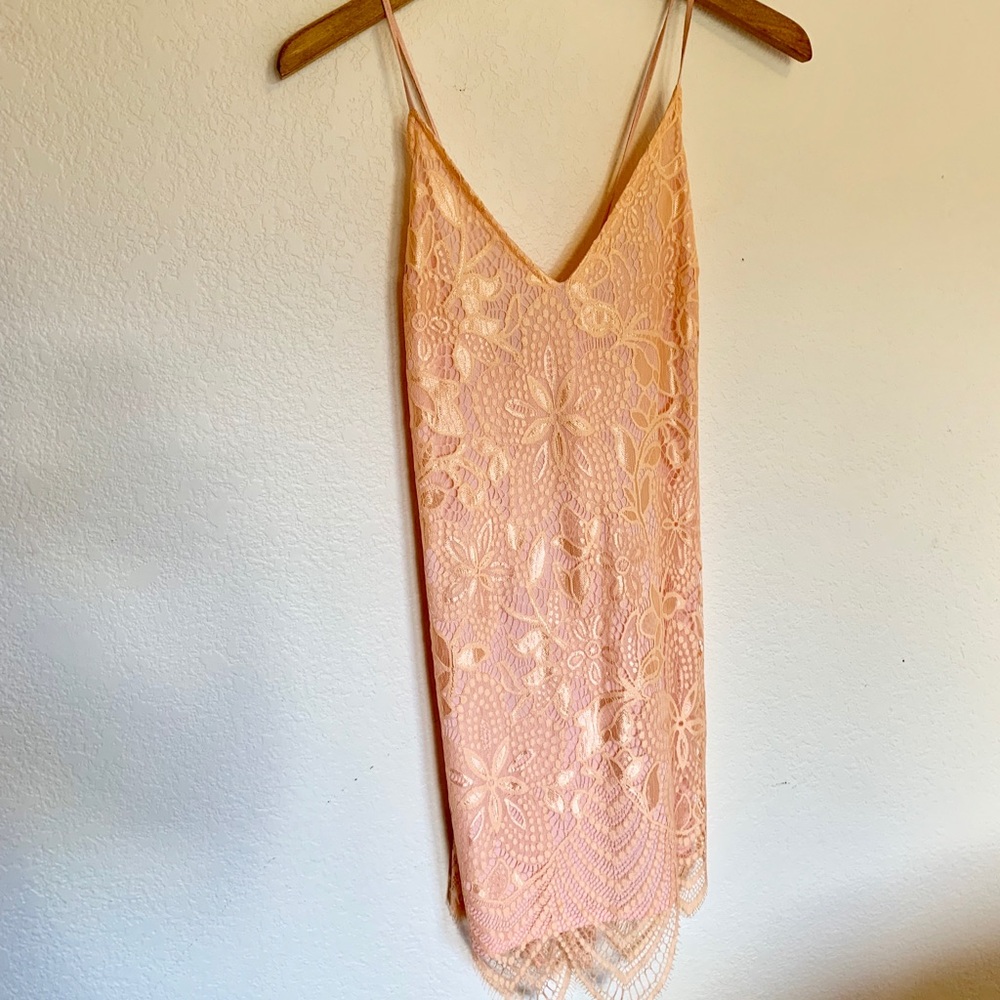 Peach Lace dress.
